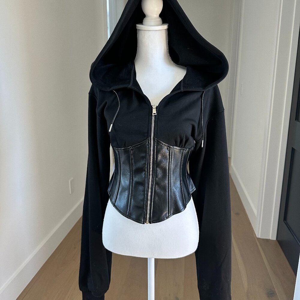 NWT JW PEI black corset hoodie
